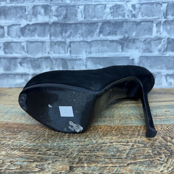 Yves Saint Laurent Tribtoo Black High Heel Suede Shoes Platform Pumps Women 41.5 - Picture 11 of 14